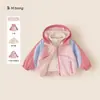 Conjunto de Roupa Youbao Kidsren com Jaqueta com Capuz Color Block e Forro de Lã Polar, Conjunto de Duas Peças para Meninos, à Prova de Vento e Quente, Roupa de Outono para Meninas
