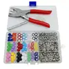 200 Juegos Transfronterizos de Pinzas de Instalación con Broches de Presión de Cinco Garras, Botones de Presión Metálicos de Cuatro Partes, Juego Combinado de Hebillas Sólidas de Cinco Garras