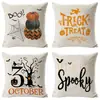 Fundas de Almohada Personalizadas de Halloween de Venta Caliente Transfronterizas en Amazon, Fundas de Cojín Divertidas de Fantasma, Decoración para Sofá y Sala de Estar al por Mayor