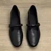 Zapatos Mary Jane retro con tira en T, zapatos de mujer con puntera cuadrada y tacón grueso, estilo elegante para el día a día del commute, zapatos de cuero para mujer con suela blanda