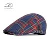 Primavera e verão fino respirável cap masculino britânico vintage boina feminina Bud cap casual check forward chapéu