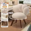 Silla Tocador de Tela para Uso Doméstico, Silla de Maquillaje para Habitación de Niñas con Diseño de Pétalos Huecos, Silla de Oficina de Estilo Crema para Ocio, Taburete Giratorio para Manicura