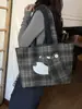 Bolsa de Lã Retrô para o Dia a Dia 2025 Nova Moda Grande Capacidade Bolsa de Ombro Feminina Bolsa Tote para Saída de Estudante Universitário