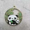 Fofo Desenho Animado Coleção Panda Vermelho Chinês Polygonatum Diu Xun Joias DIY Pulseira de Liga Pingente Chaveiro Acessórios