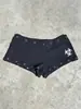 Pantalones Cortos de Mujer Ajustados de Moda Elegantes Estilo Europeo y Americano en Negro, Hechos de Poliéster y Spandex, Sin Etiqueta, Verano 2025