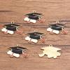 Variedad de Accesorios de Joyería Personalizados de Aleación Transfronterizos Europeos y Americanos, Dijes de Temporada de Graduación, Birrete de Doctor, Flores, Dijes de Colgante de Examen