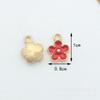 Accesorios de bricolaje Serie Roja Material de aleación Flor clásica Ins Pendientes Pulsera Llavero Colgante
