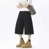 Pantalones Cargo Cropped de Pierna Ancha Lavados para Hombre, Shorts Finos de Verano Estilo Americano por Encima de la Rodilla, Shorts Casuales Plegados de Marca de Moda