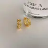 Pendiente de Hebilla en Forma de U con Rejilla de Rombo y Circonita de Diseño de Alta Gama, Personalidad de Moda, Accesorios de Pendientes Simples y Únicos Versátiles para el Uso Diario de las Mujeres