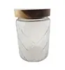 Cocina Flor de Ciruelo Vidrio Sellado Tarro Grano Grueso Botella Tapa de Bambú Tarro de Té Transparente Vidrio Tarro de Almacenamiento Tarro de Dulces Madera de Acacia