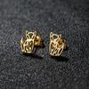Nuevos Pendientes de Acero Inoxidable con Animales Lindos Calados de Origami Zorro Mariposa Dragón para Niñas, Accesorios de Oreja de Moda y Versátiles