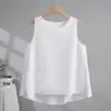 Chaleco Interior de Tirantes Sin Mangas de Algodón y Lino Color Sólido Estilo Retro Artístico para Mujer, Verano, Delgado, Adelgazante, Versátil, Camisa Pequeña