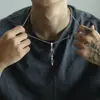 Pendente masculino de ins europeu e americano transfronteiriço retrô elefante Deus pilão de diamante personalidade nicho punk pilão mágico colar de aço titânio
