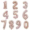 Época de Natal Transfronteiriço 32 polegadas ouro rosa folha de alumínio números digitais 0-9 para festas de aniversário, feriados, decorações, cerimônias de casamento e presentes nas cores dourado, prata, azul.