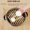 Rejilla de Bambú para Encapsular Uñas Grandes Madera de Bambú Natural Rejilla de Bambú Cocina Anillo de Acero Tableta al Vapor Encapsulada Bambú al Vapor Firme Hogareño