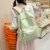 Mochila de Cuadros Transpirable de Moda Estilo Coreano, Bolso Escolar de Aspecto Elegante para Estudiantes de Secundaria y Universitarios, Mochila Ligera Casual