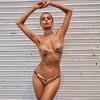 Corrente de Corpo com Glitter de Celebridade da Internet Europeia e Americana Conjunto de Biquíni Metálico Sexy para Boate de Verão Joias de Corrente Erótica Brilhante