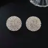 1 Par de Pendientes Clásicos Versátiles de Moda Estilo Europeo y Americano, Nuevos, Sencillos y Elegantes, con Forma de Corazón Completamente Incrustados de Diamantes para Mujer, con un Toque de Alta Gama y Temperamento Elegante