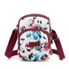 Nuevo bolso casual de hombro cruzado para mujer, moderno de nailon estampado, bolso cuadrado pequeño para teléfono móvil, llave, cambio, bolso de madre