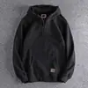 Sudadera con Capucha de Marca de Moda para Hombre Invierno 2025 Nueva Retro Americana Cuello Semi Abierto Holgada Casual Pulóver Superior Ropa para Hombre