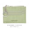 Mini Porta-Chaves e Moedas Fino Compacto Estilo Coreano Padrão Crocodilo Porta-Cartões Color Block Duas em Um Pequeno Porta-Cartões Estilo Chanel com Zíper