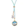 Colar Longo Transfronteiriço Novo Esmalte Tartaruga Estrela do Mar Veludo Coreano Pingente Longo Feminino Criativo Tridimensional Concha Árvore de Coco