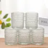 Copos de Vela Transparentes Atacado com Vidro Estampado, Castiçais de Vela para Quarto de Aromaterapia, Decorações de Fragrância, Potes de Vela Estilo Ins