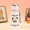 Taza térmica portátil de cachorro de dibujos animados de acero inoxidable 304 con cordón taza de agua para estudiante taza bala portátil taza de regalo