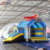 Escorrega de trampolim personalizado de fábrica, combinação de escorregador de trampolim de avião, instalação de recreação infantil Naughty Castle Trampolim