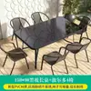 Mesas y Sillas de Exterior, Set de Tres Piezas para Ocio al Aire Libre, Terraza de Jardín, Combinación de Asientos para Patio Balcón de Hierro, Mesa de Café Pequeña