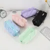 Estuche para Bolígrafos Estilo Corazón Girly Crema Papelería Estudiantil Coreana Bolsa de Almacenamiento Estuche para Bolígrafos con Cremallera Grande Suave y Ceroso Refrescante Bolsa de Cosméticos