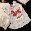 Pijamas para Niñas Traje de Verano Fino 2025 Nuevo Lindo Ropa para el Hogar Pijama Chaleco Algodón Nube Aire Acondicionado