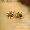 Brincos de Estrela de Cinco Pontas Vazados de Prata S925 Nova Moda Retrô Joias Esmalte Indústria Pesada Brincos Universais