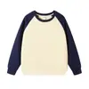 Sudadera de punto con cuello redondo de color contrastante, simple y a la moda, chaqueta fina ajustada para el uso diario en el trayecto al trabajo