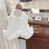 ¡Xian Ning Qi Estilo Francés! Conjunto de Dos Piezas para Niña con Diseño Original: Chaleco Irregular y Pantalones de Pierna Ancha