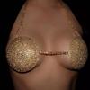 Venta caliente transfronteriza de accesorios, cadena de pecho de bikini redonda exagerada, cadena de cuerpo de diamantes de imitación sexy para discoteca, cadena de cuerpo