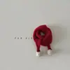 Bufanda Navideña Roja y Verde Otoño e Invierno Cálida Sencilla Versátil para Niños Bufanda Triangular Festiva de Año Nuevo Roja para Bebé