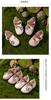Sapatos Retro Floridos de Moda Nova Primavera e Outono para Bebês e Crianças Pequenas 1-3 Anos Menina Sapatinhos de Couro Princesa com Solado Macio Sapatos de Camada Única