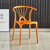 Silla de comedor nórdica sencilla de plástico, respaldo para el hogar, alquiler de sillas de plástico, silla de comedor Taishi para exteriores.