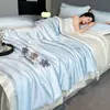 Colcha de Verano Nueva Lavable de Tencel, Juego de Cuatro Piezas de Colcha Lavable para Aire Acondicionado, Colcha Delgada de Verano de Seda de Hielo Individual/Doble
