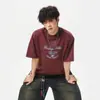 Camiseta de Manga Corta con Estampado de Letras de Marca de Moda Estilo Americano para Hombre, Nuevo Estilo de Verano, Holgada, Retro, Top Casual de Media Manga de Gama Alta
