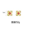 Pendientes Vietnamitas de Moda Chapados en Oro con Diseños de Cruz, Vajra y Trébol de Cuatro Hojas, Joyería Exquisita y Duradera