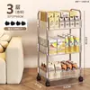 Carrito pequeño móvil de acrílico, estante de almacenamiento de bocadillos de varios niveles de pie, organizador de baño para artículos diversos