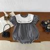 Vestido de una pieza con cuello de muñeca a cuadros para bebé, bordado, para mujer, estilo tesoro, para escalada de pedos, de Ins Summer
