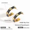Brincos Myya de Aço Inoxidável Brincos de Coração Geométricos Plissados Brincos Femininos Joias Banhadas a Ouro 18K Venda Quente Transfronteiriça Europeia e Americana