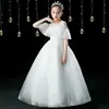 Nuevo vestido largo elegante de verano para niñas Vestido de princesa verano infantil de alta gama champán actuación de piano