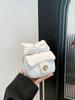 Bolsa Feminina de Laço Tendência Primavera 2025 Novo Estilo Coreano Cor Contrastante Bordado Pequena Bolsa Quadrada Corrente Pai-Filho Bolsa Transversal para Batom