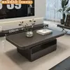 Mesa de Centro Rectangular Lujo Ligero Moderna Simple Minimalista Italiano de Gama Alta Apartamento Pequeño Sala de Estar Hogar Pizarra Diseñador
