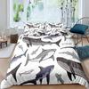 Funda de edredón con estampado digital de tiburón de dibujos animados transfronteriza, juego para decoración de dormitorio, juego de ropa de cama de animal marino
