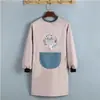 Delantal Impermeable y a Prueba de Aceite de Manga Larga con Estampado de Conejo y Bolsillo para Limpiar Manos, Adecuado para Catering, Personalizable con Logo